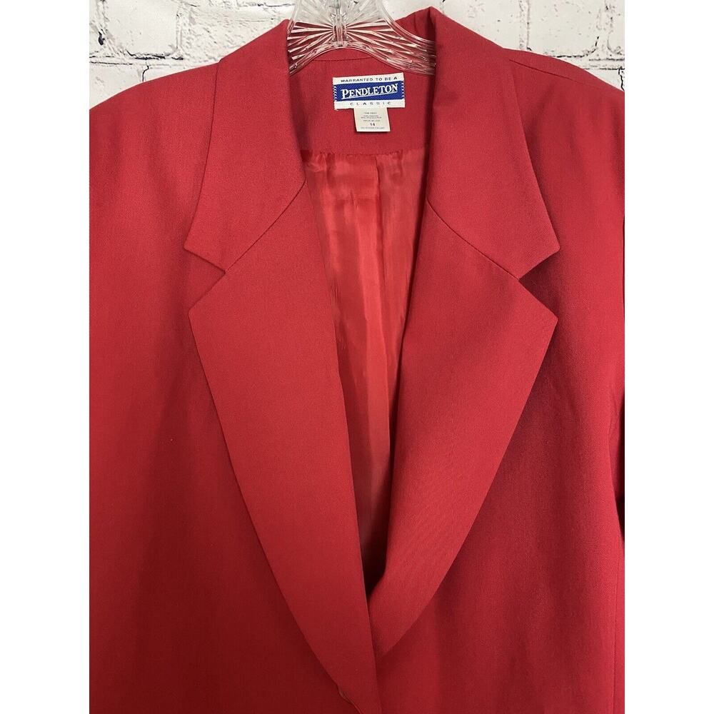Vtg Pendleton Women's Size 14 Red Suit Long‎ Sleeve Blazer Jacket & Skirt - Picture 15 of 16